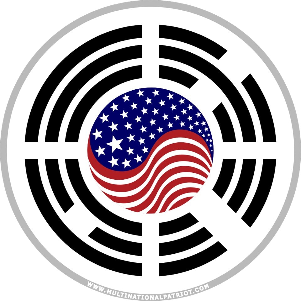Korean and US flag merged by Onjena Yo of Carbon-Fibre Media.